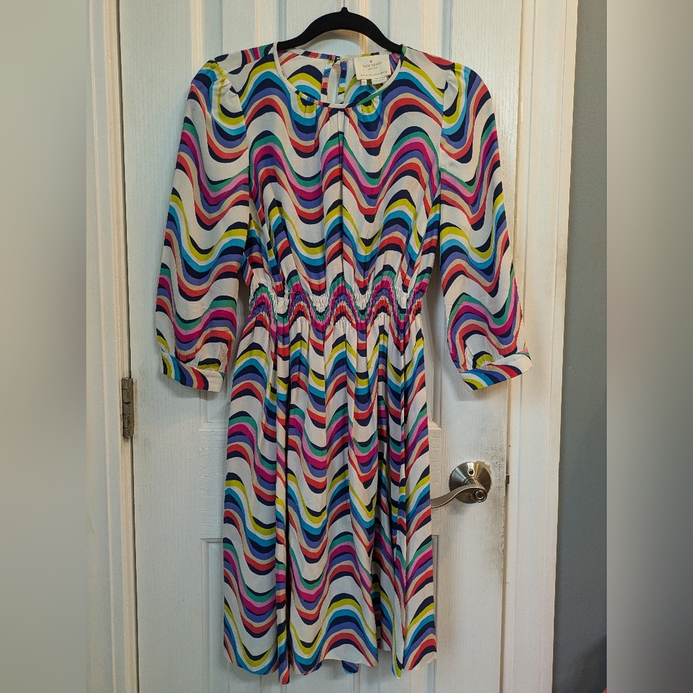 Kate Spade Brighton Zari Multicolored Silk Blend Dress Size 4